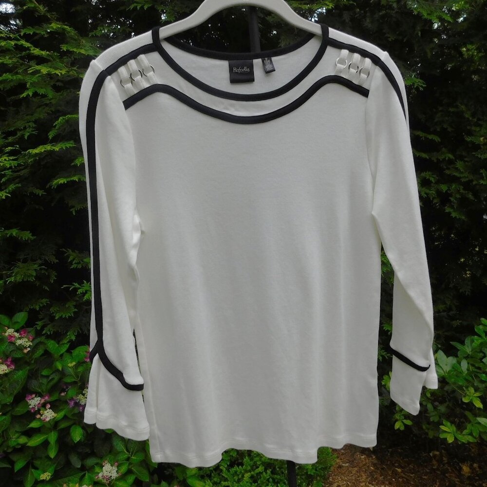 Rafaella Soft & Stretchy Embellished Bell-Sleeve Top